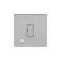 Soho Lighting Brushed Chrome Flat Plate 13A Unswitched Connection Unit Flex Outlet Wht Ins Screwless