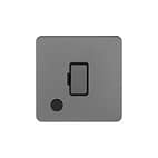 Soho Lighting Black Nickel Flat Plate 13A Unswitched Connection Unit Flex Outlet Blk Ins Screwless