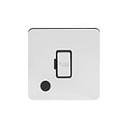 Soho Lighting Polished Chrome Flat Plate 13A Unswitched Connection Unit Flex Outlet Blk Ins Screwless