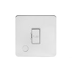 Soho Lighting Polished Chrome Flat Plate 13A Unswitched Connection Unit Flex Outlet Wht Ins Screwless