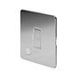 Soho Lighting Polished Chrome Flat Plate 13A Unswitched Fused Connection Unit (FCU) Flex Outlet Wht Ins Screwless