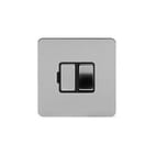 Soho Lighting Brushed Chrome Flat Plate 13A Switched Fuse Connection Unit Blk Ins Screwless