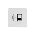 Soho Lighting Polished Chrome Flat Plate 13A Switched Fuse Connection Unit Blk Ins Screwless