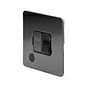 Soho Lighting Black Nickel Flat Plate 13A Switched Fused Connection Unit (FCU) Flex Outlet Blk Ins Screwless