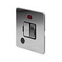 Soho Lighting Polished Chrome Flat Plate 13A Switched Fused Connection Unit (FCU) Flex Outlet With Neon Blk Ins Screwless