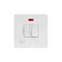 Soho Lighting White Metal Flat Plate 13A Switched Fuse Connection Unit Flex Outlet With Neon Wht Ins Screwless