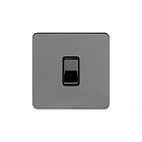 Soho Lighting Black Nickel Flat Plate 20A 1 Gang Double Pole Switch Blk Ins Screwless