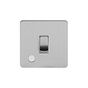 Soho Lighting Brushed Chrome Flat Plate 20A 1 Gang Double Pole Switch Flex Outlet Wht Ins Screwless