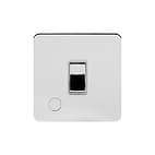 Soho Lighting Polished Chrome Flat Plate 20A 1 Gang Double Pole Switch Flex Outlet Wht Ins Screwless