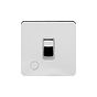 Soho Lighting Polished Chrome Flat Plate 20A 1 Gang Double Pole Switch Flex Outlet Wht Ins Screwless