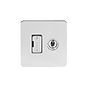 Soho Lighting Polished Chrome Flat Plate Toggle Switched Fused Connection Unit (FCU) Toggle Switched 13A Black Inserts