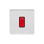 Soho Lighting Polished Chrome Flat Plate 45A 1 Gang Double Pole Switch Single Plate Blk Ins Screwless
