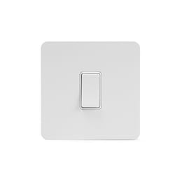 Soho Lighting White Metal Flat Plate 45A 1 Gang Double Pole Switch