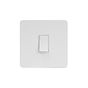 Soho Lighting White Metal Flat Plate 45A 1 Gang Double Pole Switch, Single Plate  Wht Ins Screwless