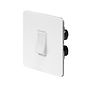 Soho Lighting White Metal Flat Plate 45A 1 Gang Double Pole Switch, Single Plate  Wht Ins Screwless