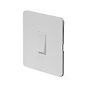 Soho Lighting White Metal Flat Plate 1 Gang Light Switch 10A 2 Way White Inserts