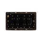 Soho Lighting Black Nickel Flat Plate 10A 4 Gang 2 Way Switch Blk Ins Screwless