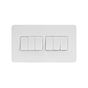 White Metal Switch Screwless Flat Plate