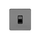 Soho Lighting Black Nickel Flat Plate 1 Gang Intermediate Switch Blk Ins Screwless