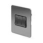 Soho Lighting Brushed Chrome Flat Plate 3 Gang Intermediate Switch Blk Ins Screwless