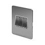 Soho Lighting Brushed Chrome Flat Plate 3 Gang Intermediate Switch Wht Ins Screwless