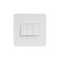 Soho Lighting White Metal Flat Plate 10A 3 Gang Intermediate Switch Wht Ins Screwless