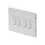 Soho Lighting White Metal Flat Plate 10A 4 Gang Intermediate Switch Wht Ins Screwless