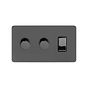 Soho Lighting Black Nickel Flat Plate 3 Gang Light Switch with 2 Dimmers