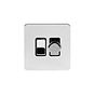 Soho Lighting Polished Chrome Flat Plate Dimmer and Rocker Switch Combo Blk Ins Screwless (2 Way Switch & Trailing Dimmer)