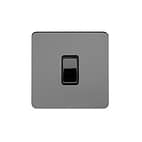 Soho Lighting Black Nickel Flat Plate 1 Gang Retractive Switch Blk Ins Screwless