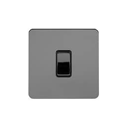 Soho Lighting Black Nickel Flat Plate 1 Gang Retractive Switch Blk Ins Screwless