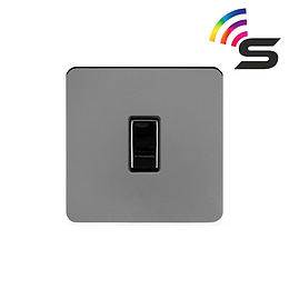 Soho Lighting Black Nickel Flat Plate 1 Gang 150W Zigbee Smart Rocker Switch Black Insert