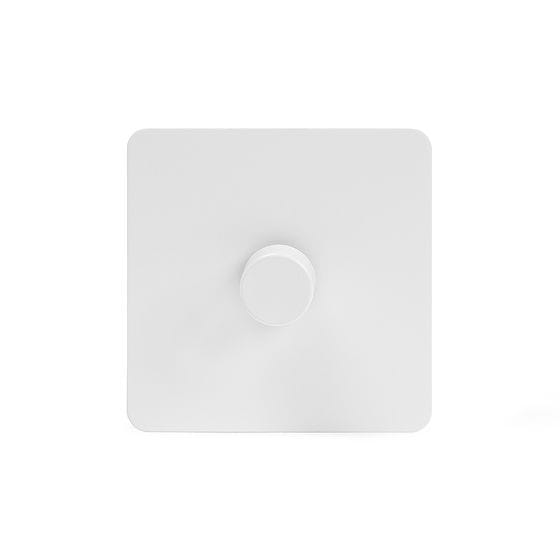 White Metal Dimmer Switch Flat Plate Screwless