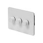 Soho Lighting White Metal Flat Plate 3 Gang 2 -Way Intelligent Dimmer 150W LED (300w Halogen/Incandescent)