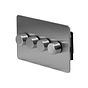 Soho Lighting Brushed Chrome Flat Plate 4 Gang 2 -Way Intelligent Dimmer 150W LED (300W Halogen/Incandescent)