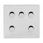 Polished Chrome Flat Plate 5 Gang Dimmer Switch