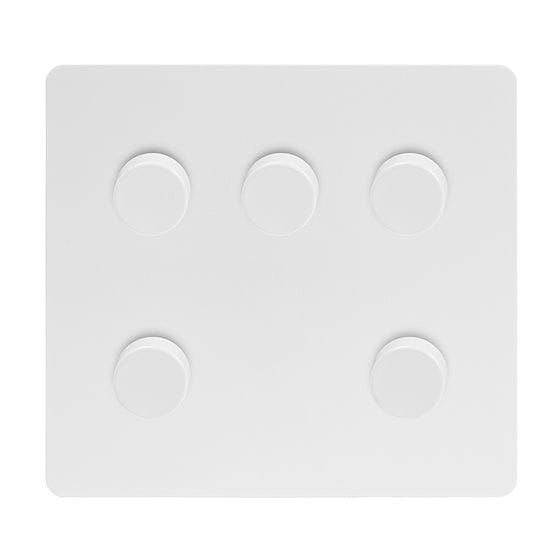 White Metal 5 Gang Dimmer Switch