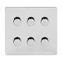 Polished Chrome 6 Gang Dimmer Switch
