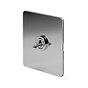 Soho Lighting Polished Chrome Flat Plate 20A 1 Gang 2 Way Toggle Switch Screwless