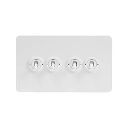 White Flat Plate Sockets & Switches  Soho White Metal Switches & Sockets