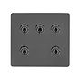 Soho Lighting Black Nickel Flat Plate 5 Gang Toggle Light Switch 20A 2 Way Screwless