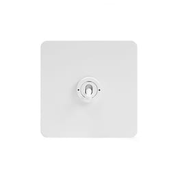 Soho Lighting White Metal Flat Plate 1 Gang Retractive Toggle Switch Screwless