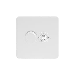 White Metal Dimmer Toggle Combo Switch
