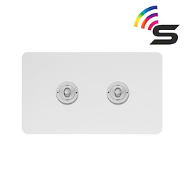 Soho Lighting White Metal Flat Plate 2 Gang 150W Zigbee Smart Toggle Switch