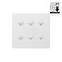White Metal 6 Gang Dimming Toggle Switch
