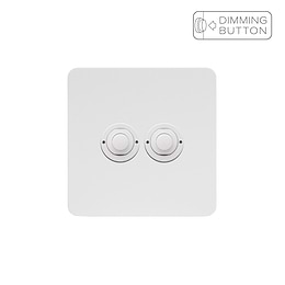 Soho Lighting White Metal 2 Gang 6A Push Button Dimmer Switch