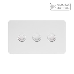 Soho Lighting White Metal 3 Gang 6A Push Button Dimmer Switch