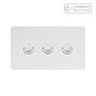 Soho Lighting White Metal 3 Gang 6A Push Button Dimmer Switch