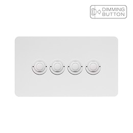Soho Lighting White Metal 4 Gang 6A Push Button Dimmer Switch