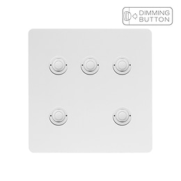 Soho Lighting White Metal 5 Gang 6A Push Button Dimmer Switch